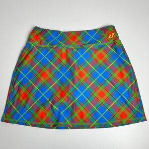 Loudmouth Golf Ladies Skort Medium Multicolor Plaid Athletic Skirt with Shorts